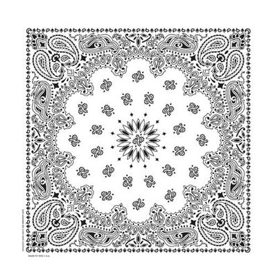 BD2504 BANDANA PAISLEY WHITE