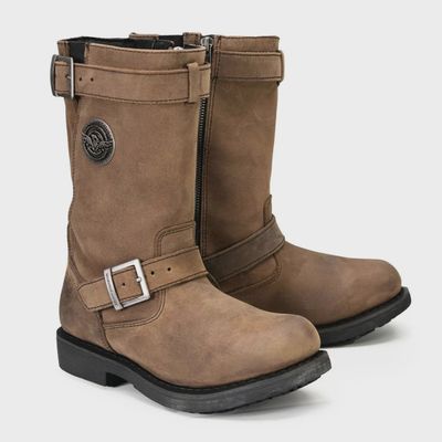 MBL9354 Women&#39;s Brown 11-Inch Classic Engineer Motorcycle Leather Boots