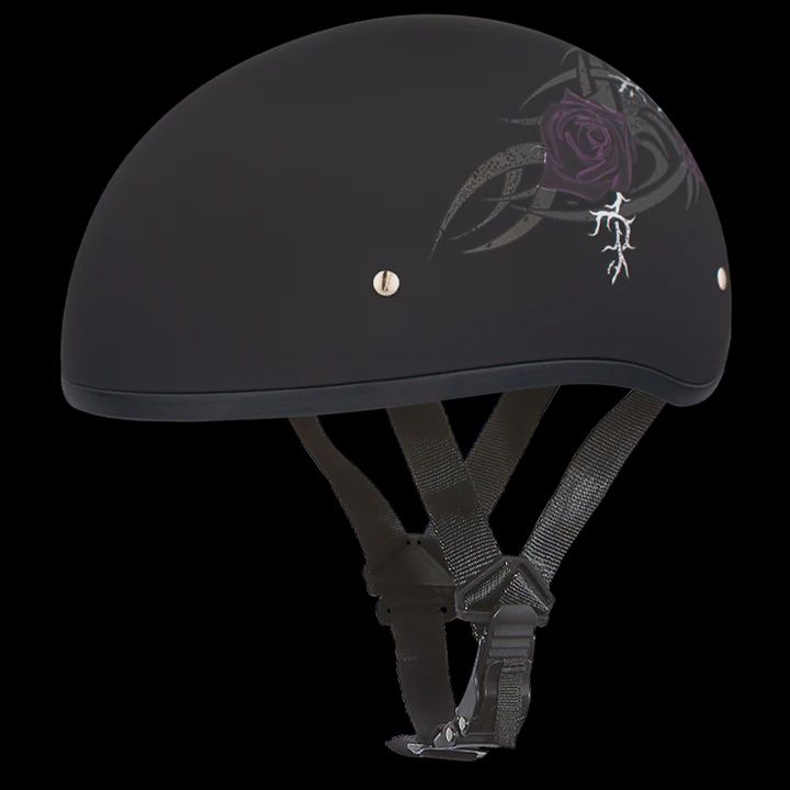 DOT Approved Daytona Motorcycle Half Face Helmet - Skull Cap Graphics