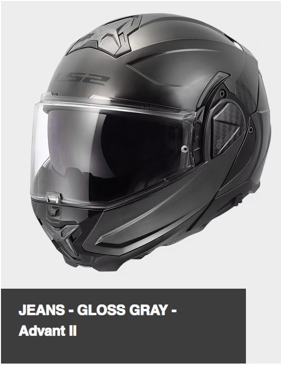 LS2 Advant II Modular Helmet, Colour: Jeans-Gloss Gray, Size: S