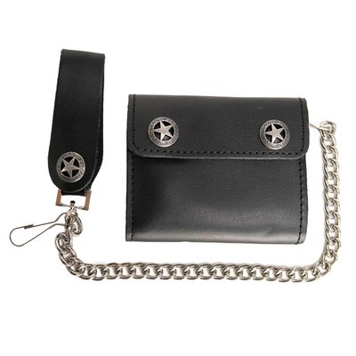 MLW7823 Men&#39;s 4.25&quot; Western Star Black Bi-Fold Leather Wallet