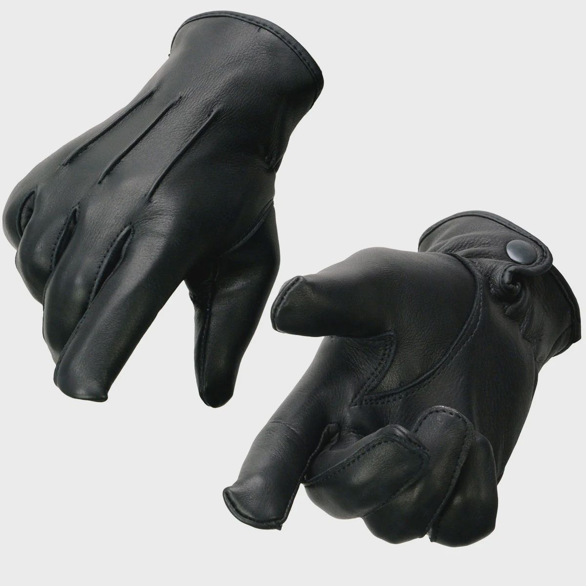 SH875 Men&#39;s Thermal Lined USA Deerskin Black Leather Motorcycle Gloves