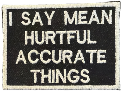 I say mean, hurtful, accurate things patch