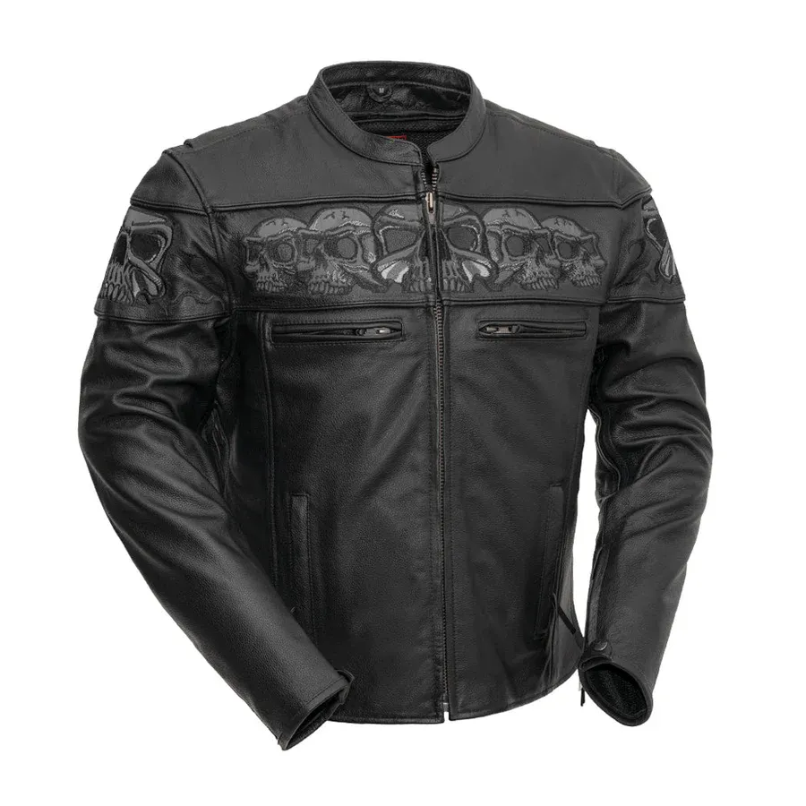 SAVAGE SKULL MEN'S LEATHER JACKET