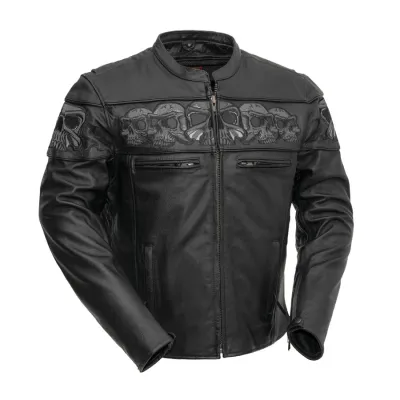 SAVAGE SKULL MEN'S LEATHER JACKET