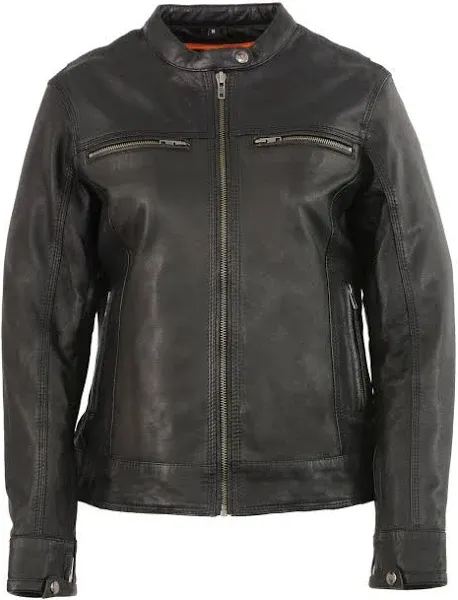 MLL2551 Women's Scooter Vented Lightweight Leather Jacket