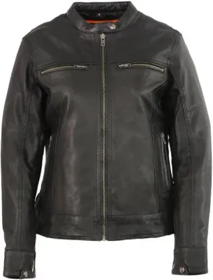 MLL2551 Women's Scooter Vented Lightweight Leather Jacket