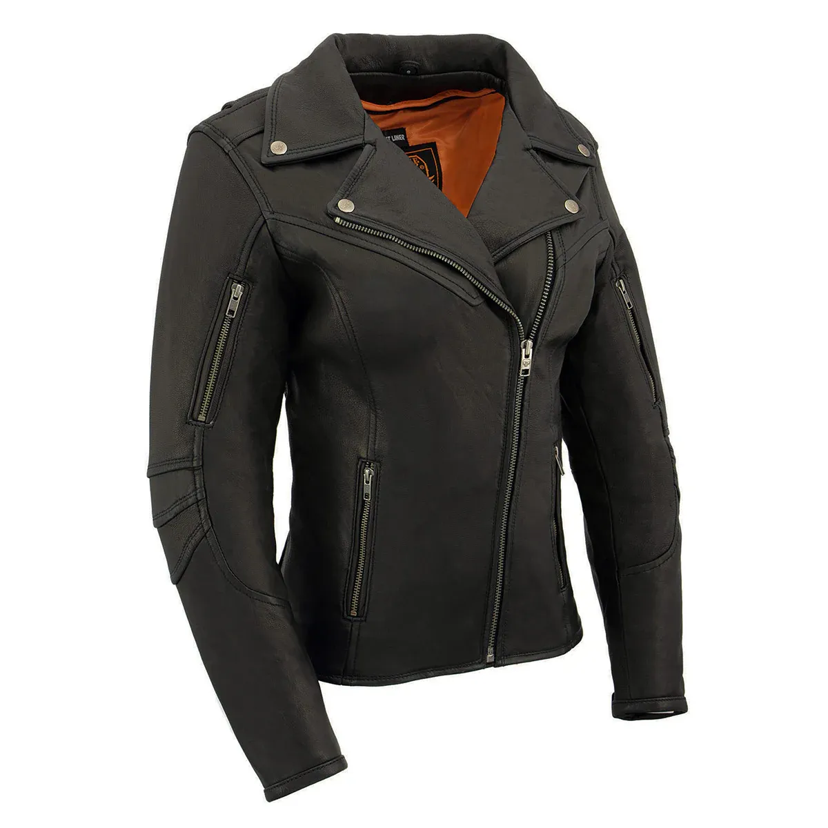 MLL2581 Women's Leather Lightweight Long Vented Jacket