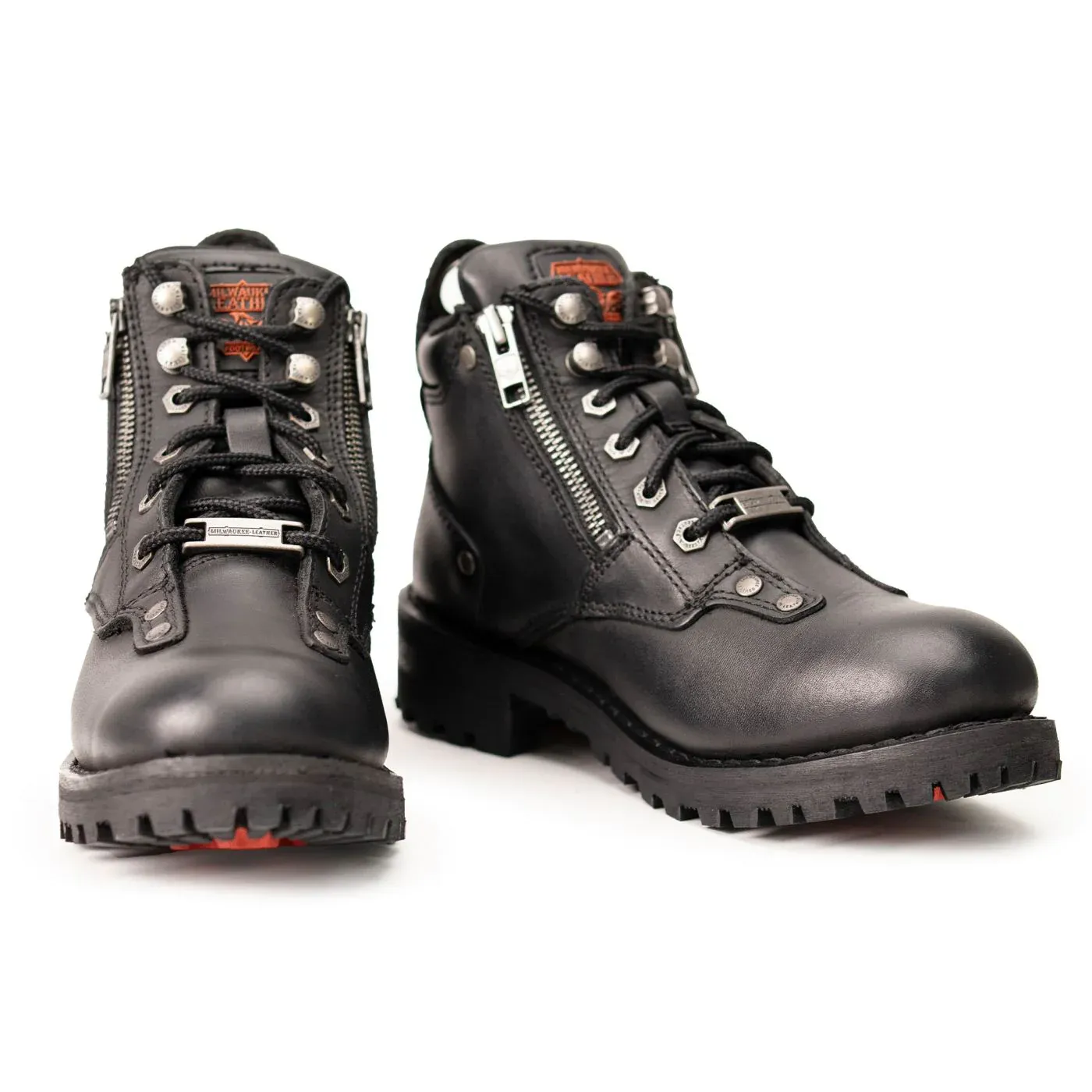 MBL9335 Women's Black Leather Low Cut Boots w/ Zipper