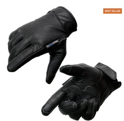 MG7502 Men's Black Leather Gel Palm Gloves w/ i-Touch and Cool-Tec