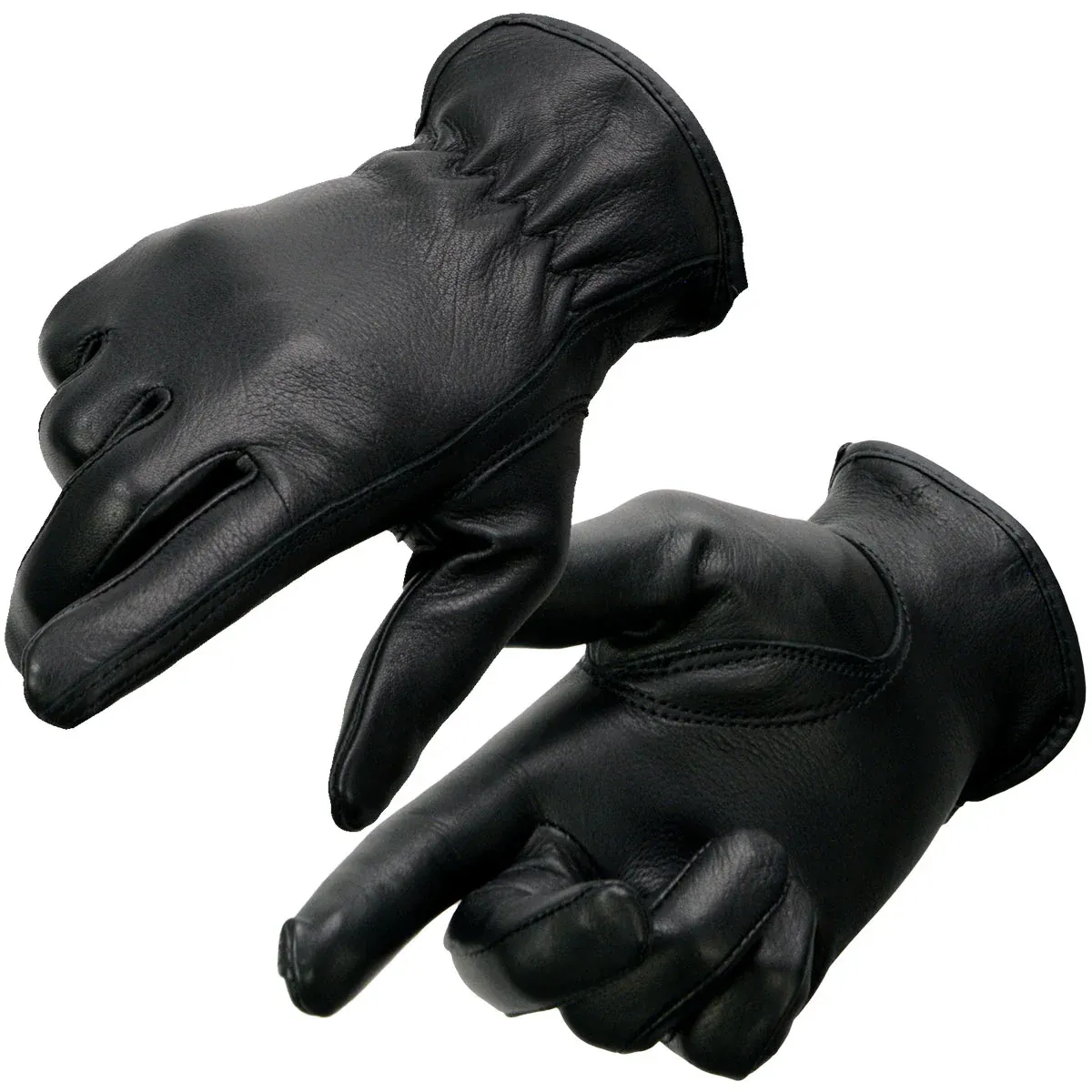 MG7797 Women's Black Leather Unlined Gloves w/ Cool-Tec
