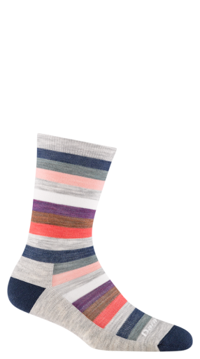 WOMEN'S MYSTIC STRIPE CREW LIGHTWEIGHT WITH CUSHION, Colour: ash, Size: M