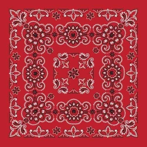BD2507 BANDANA TEXAS PAISLEY RED [27" X27"]
