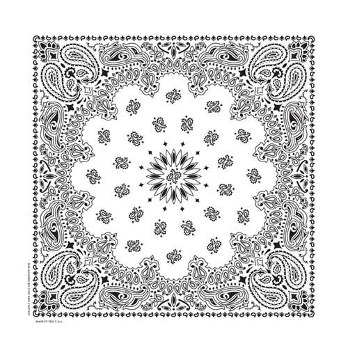 BD2504 BANDANA PAISLEY WHITE