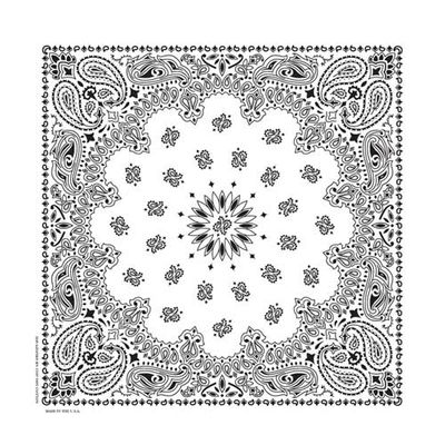BD2504 BANDANA PAISLEY WHITE