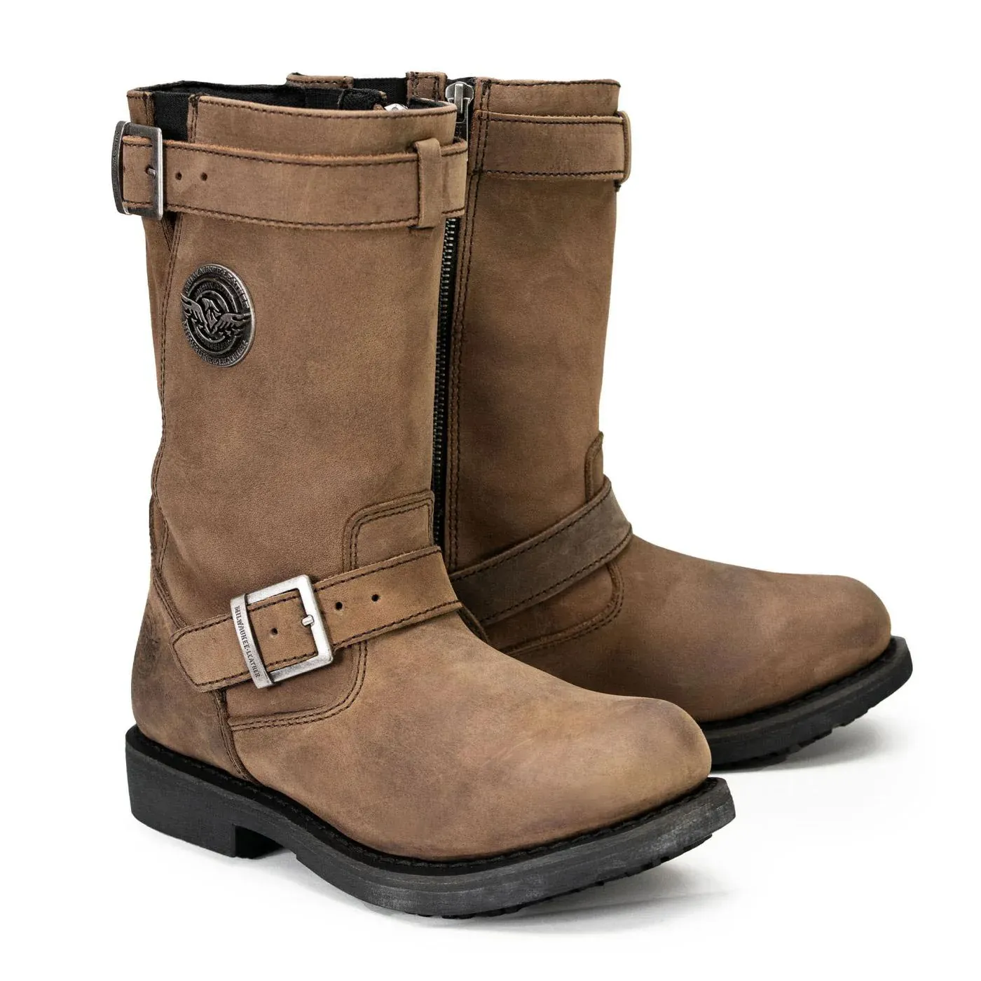 MBL9354 Women's Brown 11-Inch Classic Engineer Motorcycle Leather Boots