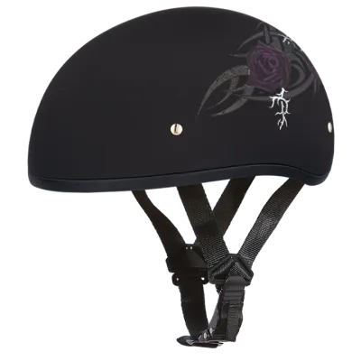 DOT Approved Daytona Motorcycle Half Face Helmet - Skull Cap Graphics