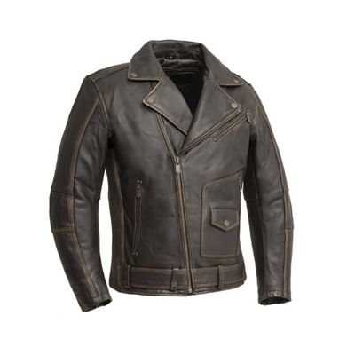 Wrath Vintage Distressed Brown Leather Jacket