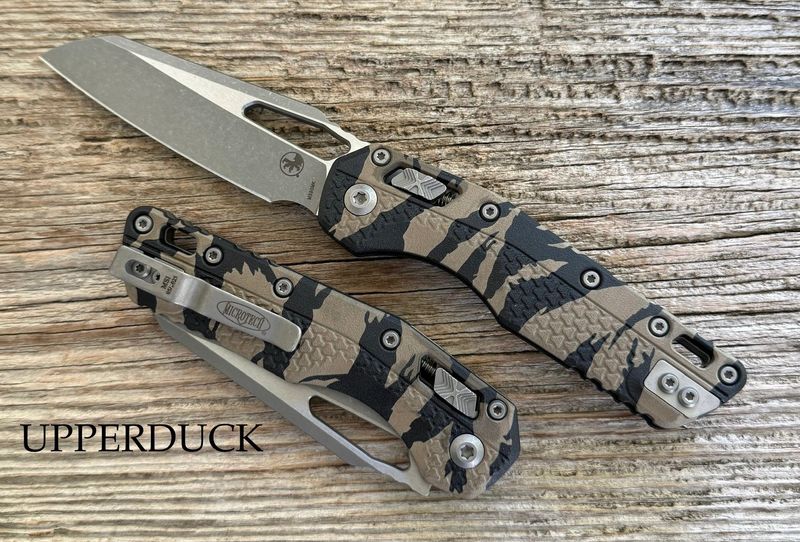 Microtech MSI Manual Folder Knife – Apocalyptic Blade, Tiger Camo Polymer Handle (210T-11APPMTRC)