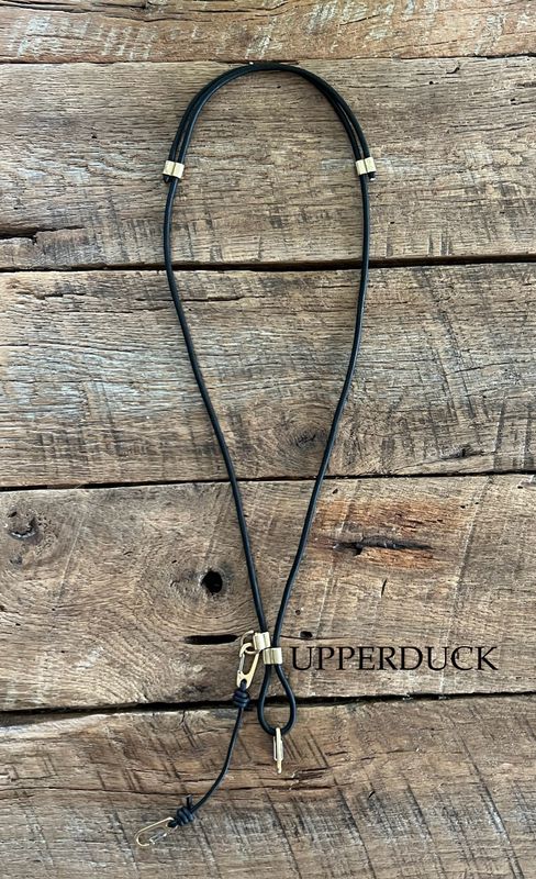 Fowler Hide Supply Leather Dog Lanyard Black