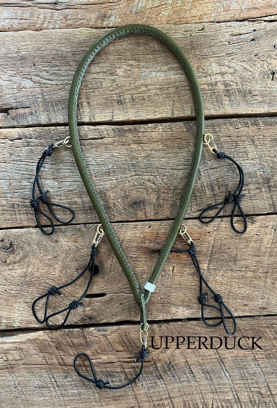 Fowler Hide Supply Leather Rope Lanyard Mossy Mallard™ and Black