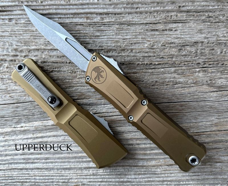 Microtech Combat Troodon GEN III OTF – Apocalyptic Bowie Blade, OD Green Aluminum Handle (1146-10APOD)