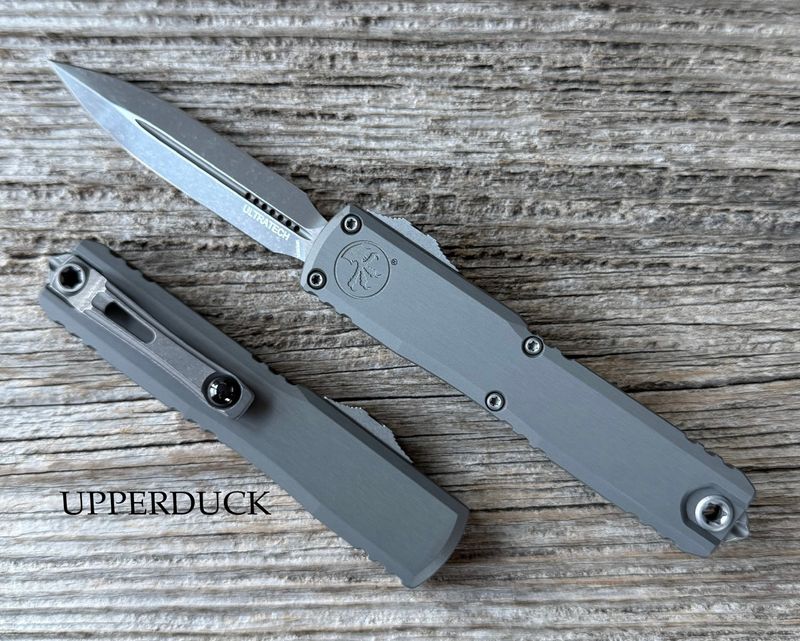 Microtech Ultratech GEN III ZBP OTF Knife – Apocalyptic Double Edge Blade, Natural Clear Handle (1122-10APNC)