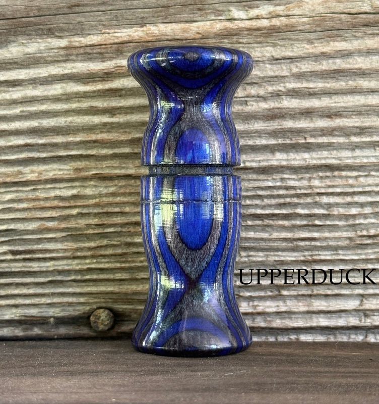 POLK PATTERN BLUEWING TEAL &amp; DIVER DUCK CALL Blue Diamondwood Poly