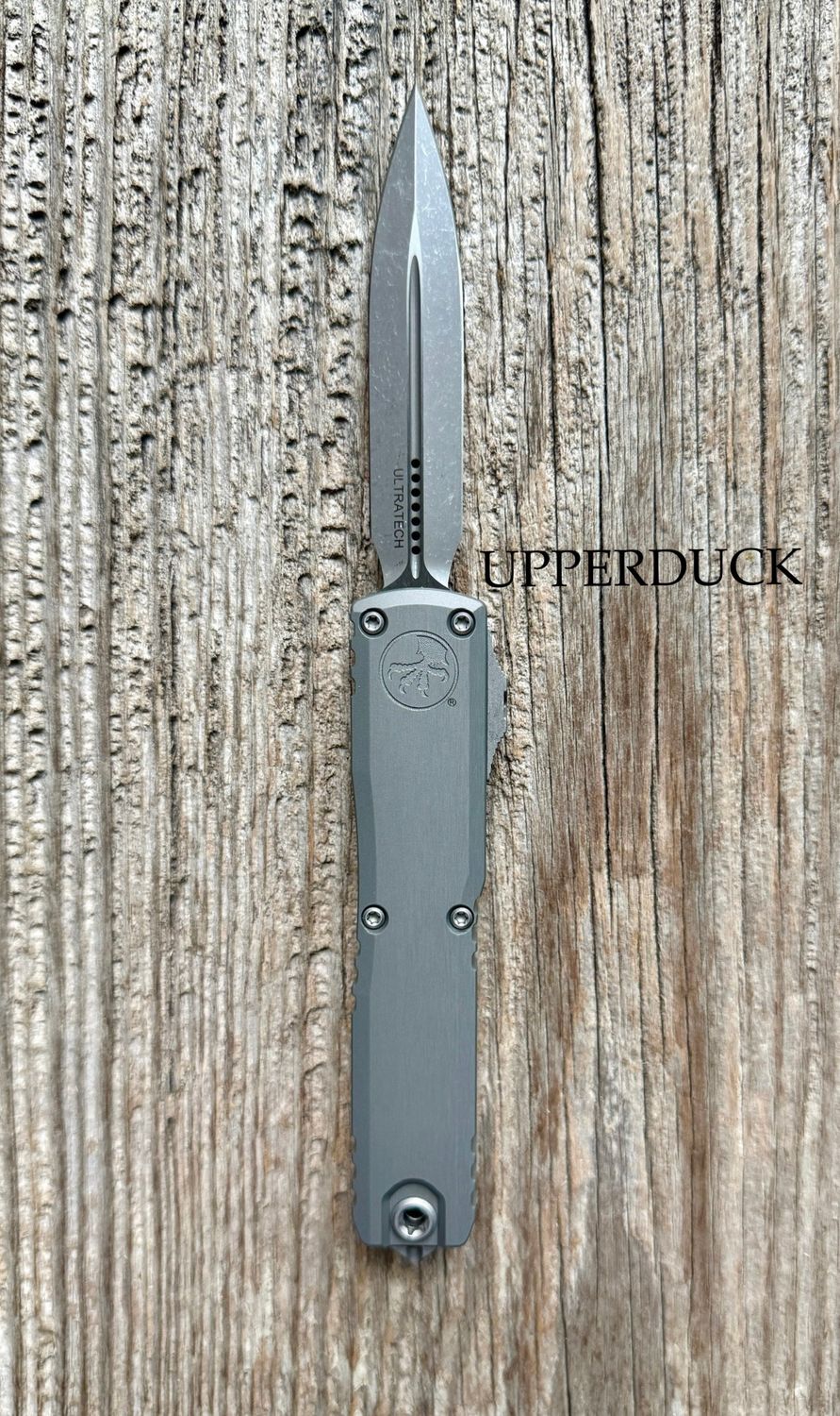 Microtech Ultratech GEN III ZBP OTF Knife – Apocalyptic Double Edge Blade, Natural Clear Handle (1122-10APNC)