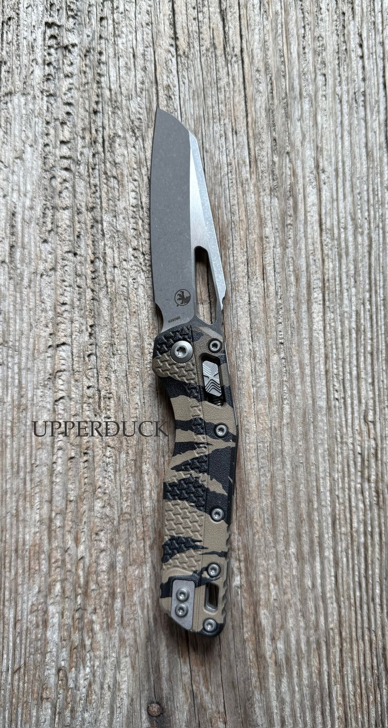 Microtech MSI Manual Folder Knife – Apocalyptic Blade, Tiger Camo Polymer Handle (210T-11APPMTRC)