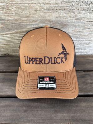 UPPERDUCK Structured #112 Trucker Hat Saddle and Black 