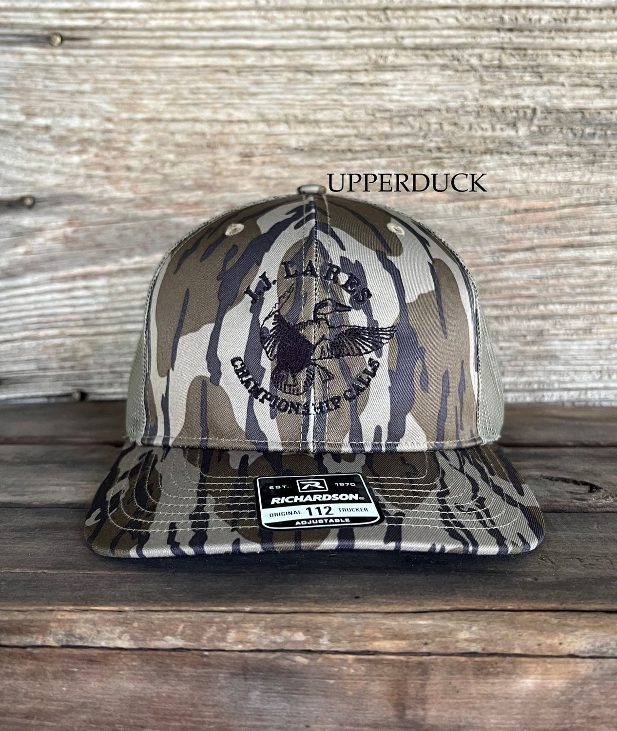JJ LARES Bottomland Loden Mesh Structured Trucker Hat