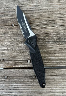 Microtech SOCOM Elite Auto Folder – Black Partial Serrated Blade, Black Aluminum Handle (160A-2T)