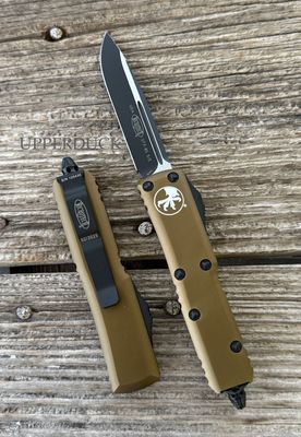 Microtech UTX-85 OTF – Black Standard Edge Blade, OD Green Aluminum Handle (231-1OD)