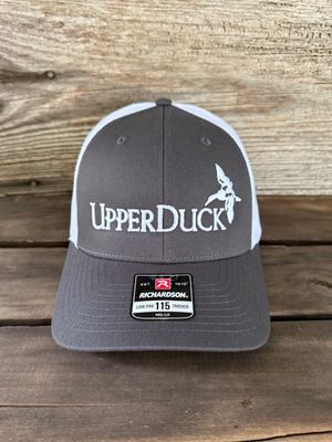 UPPERDUCK Structured #115 Trucker Hat Charcoal and White