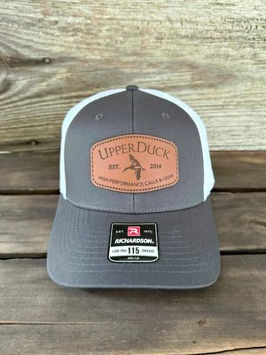 UPPERDUCK 10 Year Structured #115 Trucker Hat Charcoal and White