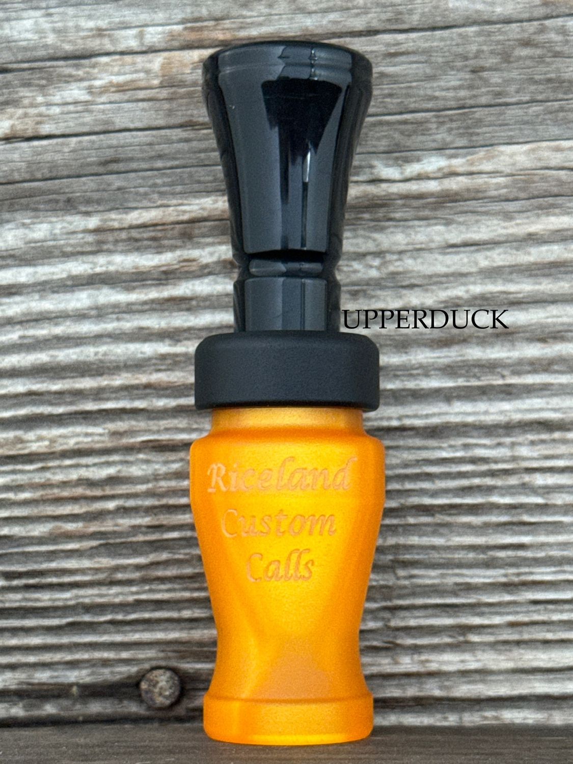 RICELAND MEAT DUCK CALL Orange Pearl Matte Black Polish Black Band