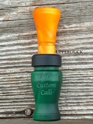 RICELAND MEAT DUCK CALL Green Pearl Orange Pearl Matte Black Band