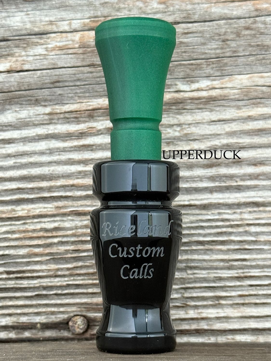 RICELAND MEAT DUCK CALL Black Polish Green Pearl Matte Black Band