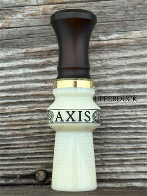MAKERS CALL COMPANY AXIS CHECKERED Scroll Ivory Beer Bottle and Brass MAKERS CALL COMPANY AXIS CHECKERED Scroll Ivory Beer Bottle and Brass
