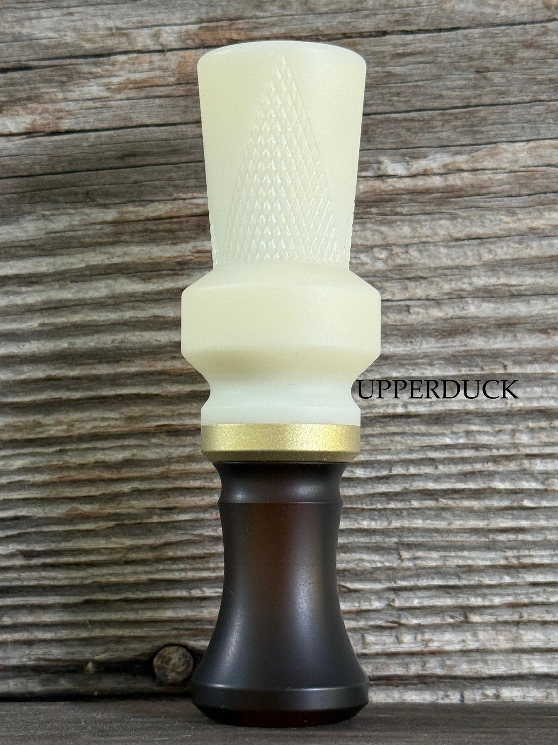 MAKERS CALL COMPANY AXIS CHECKERED Blasted Ivory Beer Bottle and Brass