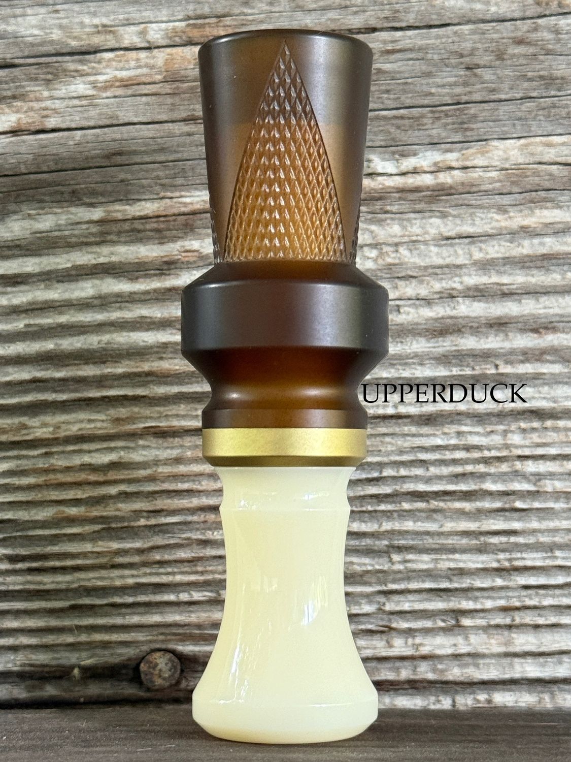 MAKERS CALL COMPANY AXIS CHECKERED Blasted Beer Bottle Ivory Polish and Brass