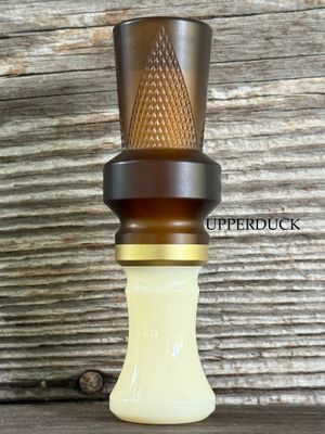 MAKERS CALL COMPANY AXIS CHECKERED Blasted Beer Bottle Ivory Polish and Brass MAKERS CALL COMPANY AXIS CHECKERED Blasted Beer Bottle Ivory Polish and Brass