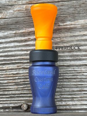 RICELAND MEAT DUCK CALL Blue Pearl Orange Pearl Matte Black Band