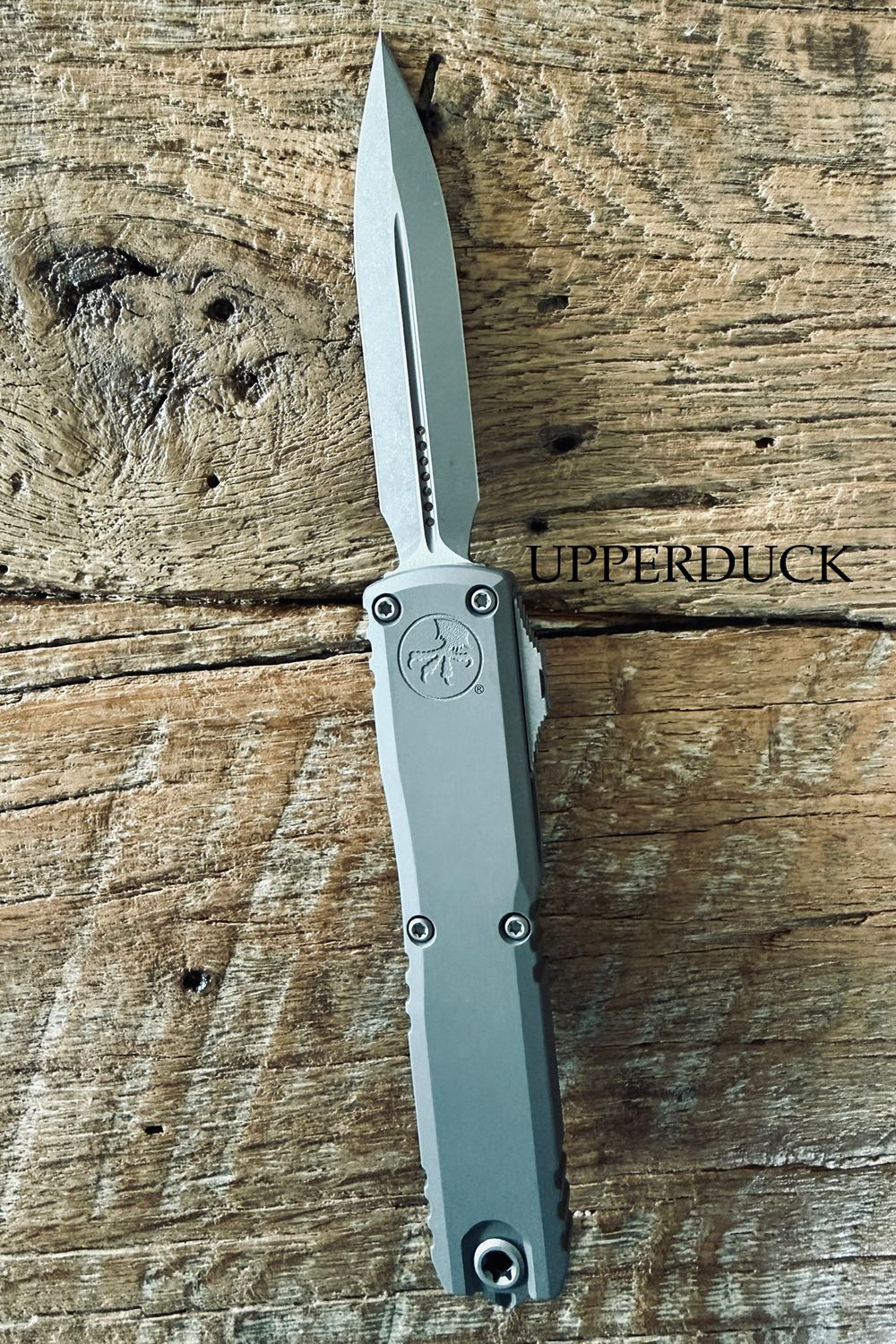 Microtech Ultratech GEN III ZBP OTF Knife – Apocalyptic Double Edge Blade, Natural Clear Handle (1122-10APNC)