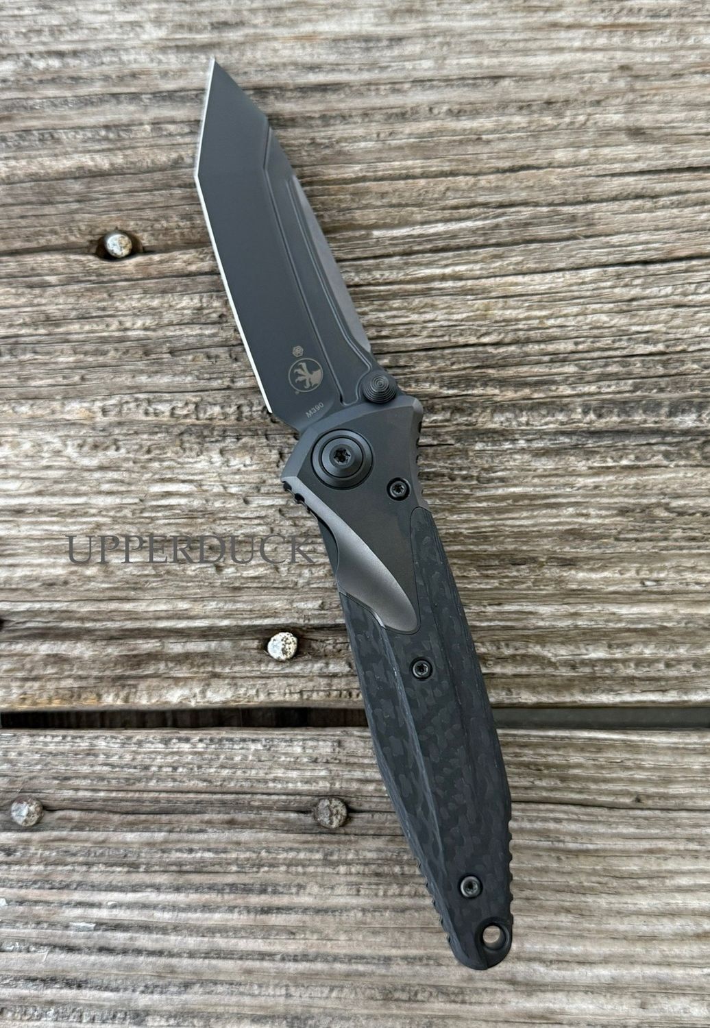 Microtech SOCOM Bravo Signature Series Manual Folder – DLC Tanto Blade, Titanium &amp; Carbon Fiber Handle (261-1DLCTCFTI)