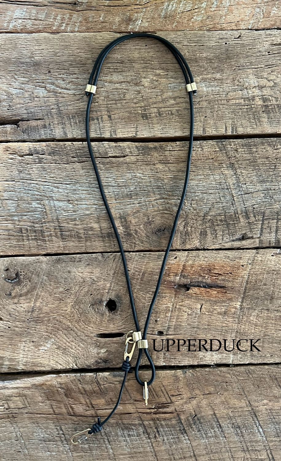 Fowler Hide Supply Leather Dog Training Lanyard Black