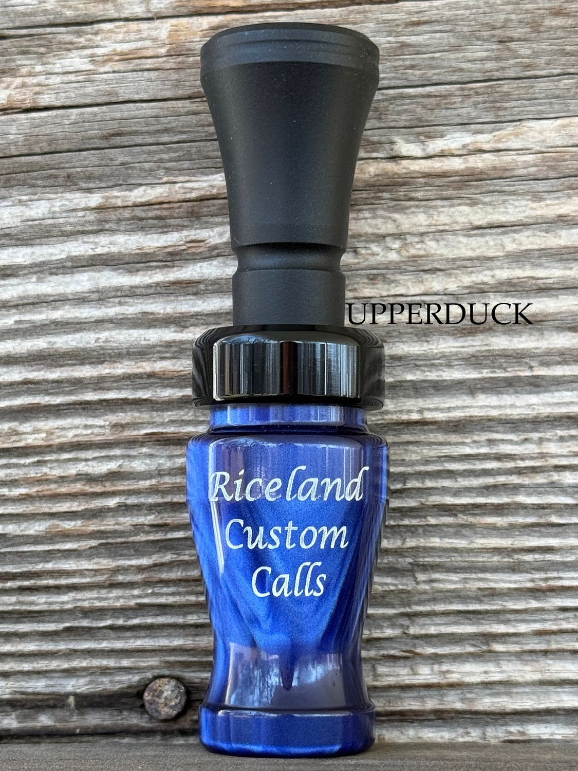 RICELAND MEAT DUCK CALL Blue Pearl Polish Black Matte Black Band