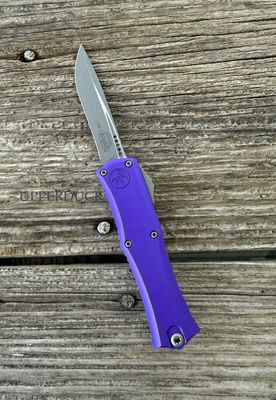 Microtech Hera II Mini Recurve – Apocalyptic Standard Edge Blade, PURPLE Aluminum Handle (1705M-10APPU)