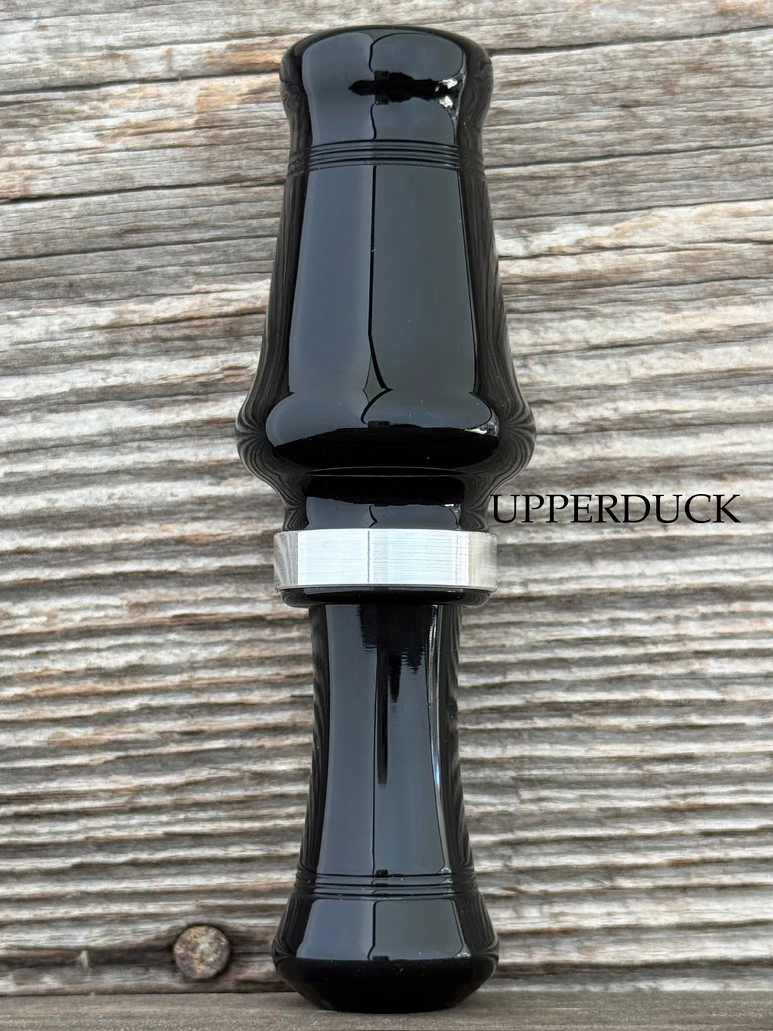 JJ LARES MAGNUM HEN Black Polish Silver Band